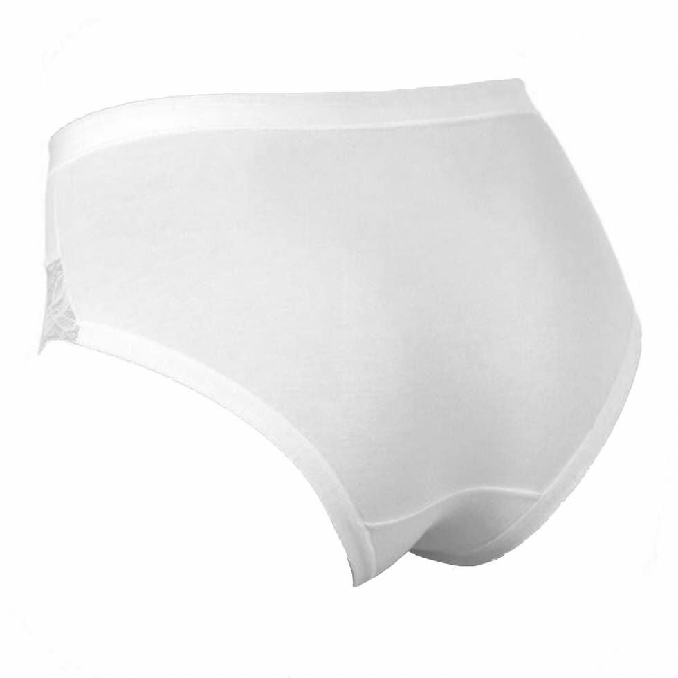 Culotte Côtés Larges Dentelle Avant — Blanc M | MenoComfort