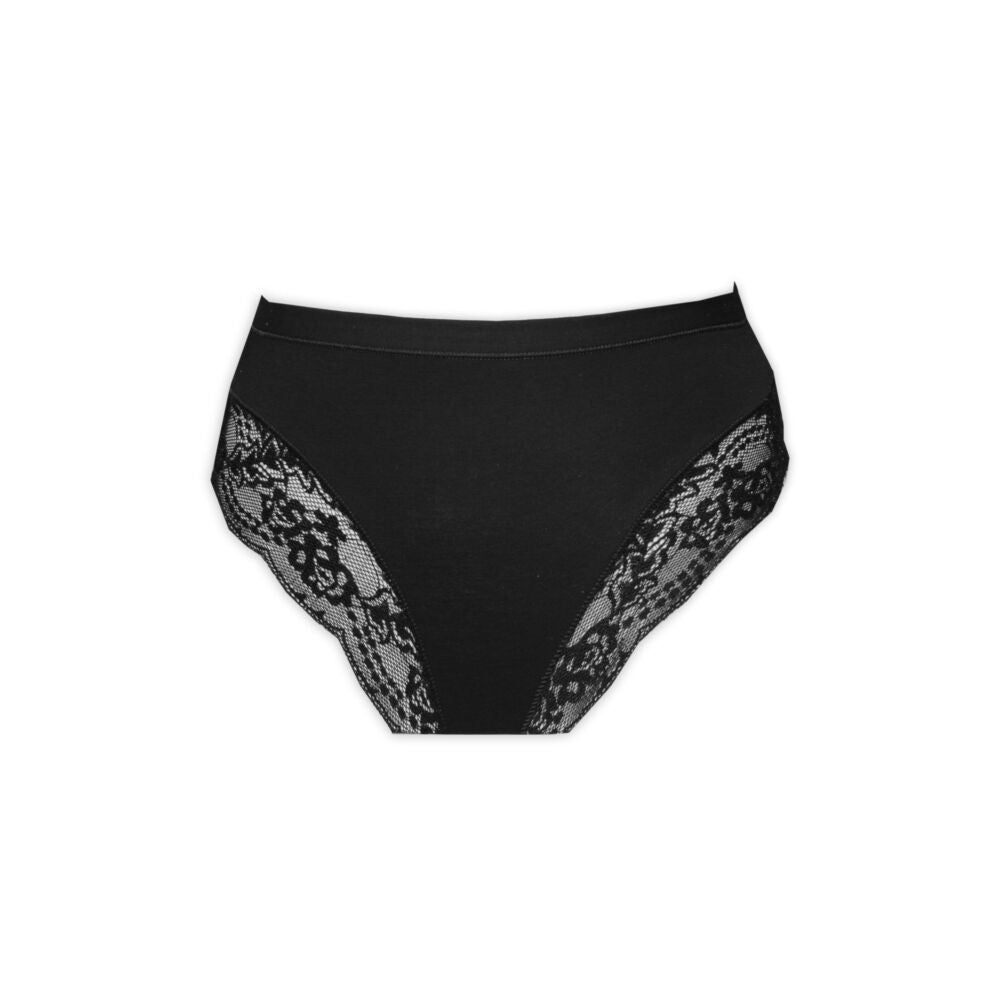 Culotte Côtés Larges Dentelle Avant — Noir M | MenoComfort