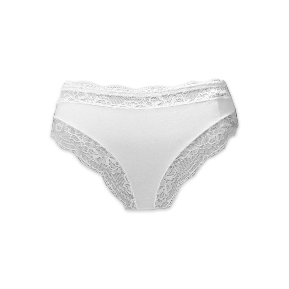 Culotte Côtés Larges Dentelle Avant & Taille — Blanc S | MenoComfort