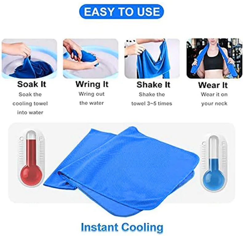 Serviette Rafraîchissante Sport Microfibre — Soulagement Bouffées de Chaleur | MenoComfort